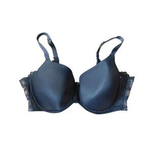 Avenue Body Size 42DD Black Underwire Tshirt Lace Trimmed Bra